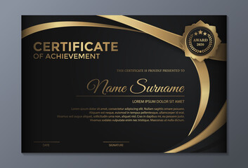 Luxury achievement certificate best award diploma set