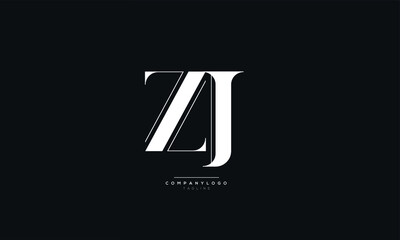 ZJ Letter Logo Alphabet Design Icon Vector Symbol