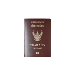 Thailand passport isolated on white background