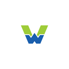 initial letter W logo line art style design template