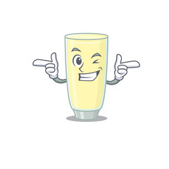 Cartoon design of screaming orgasm cocktail showing funny face with wink eye