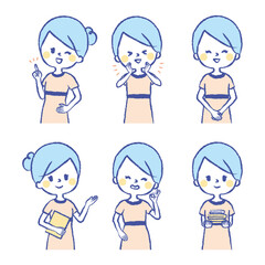 エステティシャン　女性　イラストセット