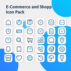 E Commerce and Hopping Outline Color Icon