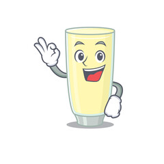 Screaming orgasm cocktail mascot design style showing Okay gesture finger
