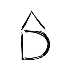 Letter D with a roof, logo, icon design template elements. Initial, corporate identity element. 