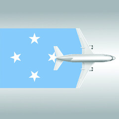 Plane and flag of Micronesia, Federated States for design