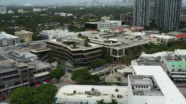 Aerial video Downtown Coconut Grove Miami FL