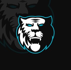 Tiger mascot logo design vector with modern illustration concept style for badge, emblem and t shirt printing. Angry tiger illustration for sport team