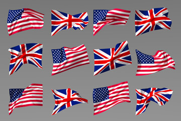 アメリカとイギリスの国旗
