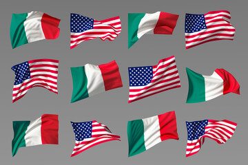 アメリカとイタリアの国旗
 - obrazy, fototapety, plakaty