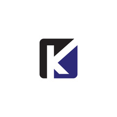 initial letter K logo in square design template