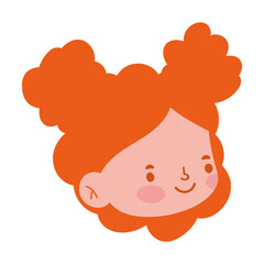 little girl face cartoon character isolated icon design white background