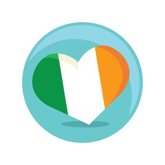 ireland flag in shape of heart