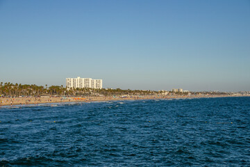 Fototapeta na wymiar View of Santa Monica Beach in Los Angeles