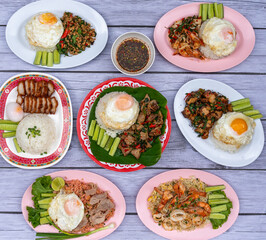 Thai Food Mixed Food Selections 