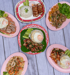 Thai Food Mixed Food Selections 