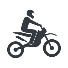 Fototapeta na wymiar Motocross motorcycle icon vector, solid logo. ESP10