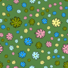 Seamless pattern with colorful floral pattern.