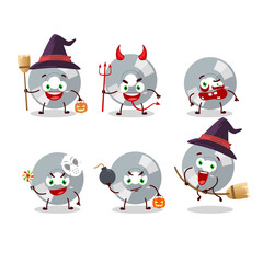 Halloween expression emoticons with cartoon character of compact disk