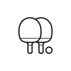 two table tennis rackets and ball