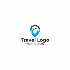 illustration of destination map, logo icon and water suitable for company, traveling, and application icon