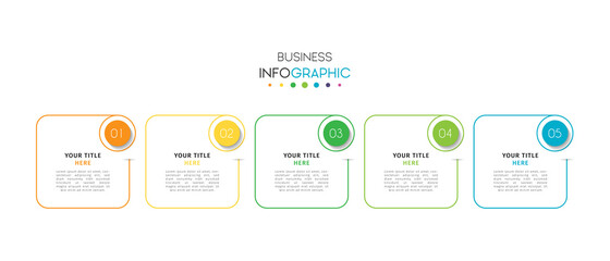 Business infographic element with options, steps, number vector template design