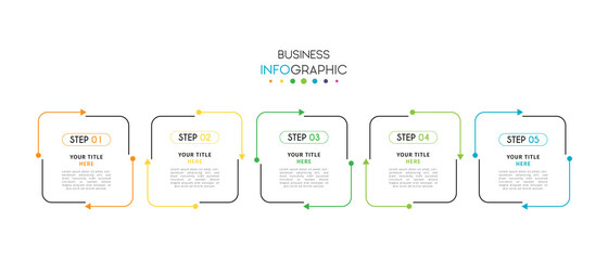 Business infographic element with options, steps, number vector template design