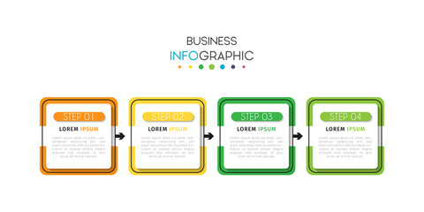 Business infographic element with options, steps, number vector template design