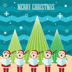 girls singing christmas hymn