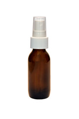 Amber glass bottle with spray type cap