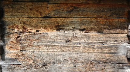 wood texture as background. Top view of the surface of the table for shooting flat lay. Abstract blank template. Rustic Weathered Wood Shed with Knots and Nail Holes