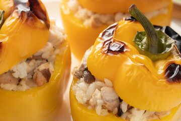 Stuffed peppers with meat and rice