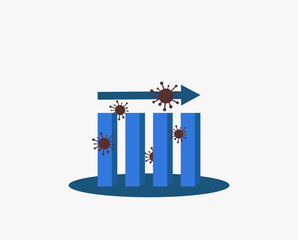 Bar Chart. Covid - 19 data statistic infographic chart template. Chart of Coronavirus Covid -19 pandemic in stable trend.