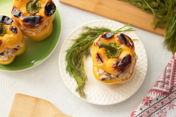 Stuffed peppers with meat and rice