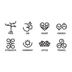 set of wellness symbols