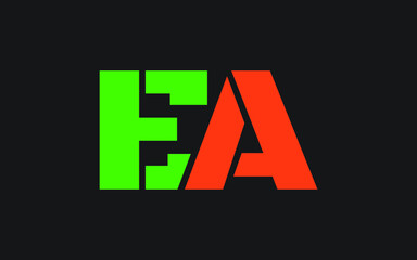 EA or AE Letter Initial Logo Design, Vector Template
