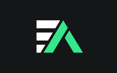 EA or AE Letter Initial Logo Design, Vector Template