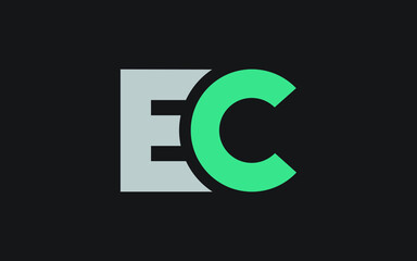 EC or CE Letter Initial Logo Design, Vector Template