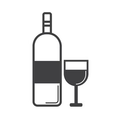 wine bottle and glass