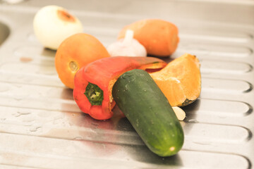 vegetables on a chopping board