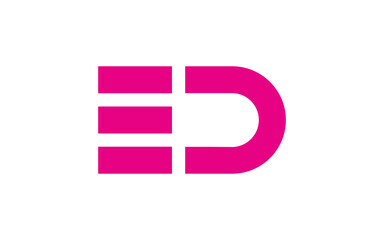 ED or DE Letter Initial Logo Design, Vector Template