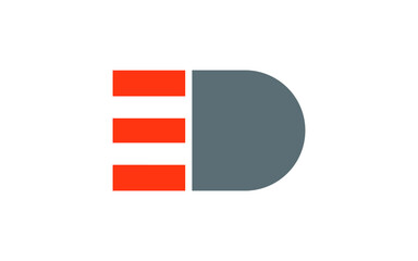 ED or DE Letter Initial Logo Design, Vector Template