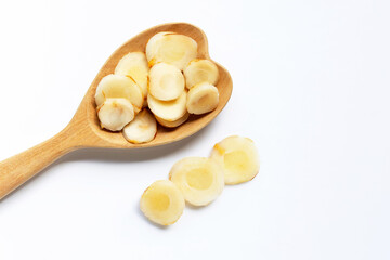 Fresh galangal isolated on white.