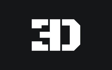 ED or DE Letter Initial Logo Design, Vector Template