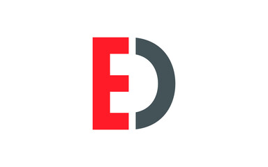 ED or DE Letter Initial Logo Design, Vector Template