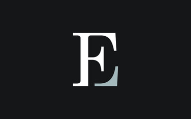 EF or FE Letter Initial Logo Design, Vector Template