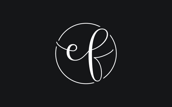 ef or fe Cursive Letter Initial Logo Design, Vector Template