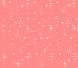 Valentine’s day roses pattern background/Floral and heart pattern background. For Valentines, Mother’s, Birthday, Wedding and Anniversary. Cover template, banner, greeting card, postcard, event.