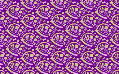 seamless abstract pattern on a purple background. bright cover. colorful textiles, fabric.