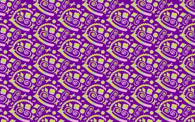 seamless abstract pattern on a purple background. bright cover. colorful textiles, fabric.